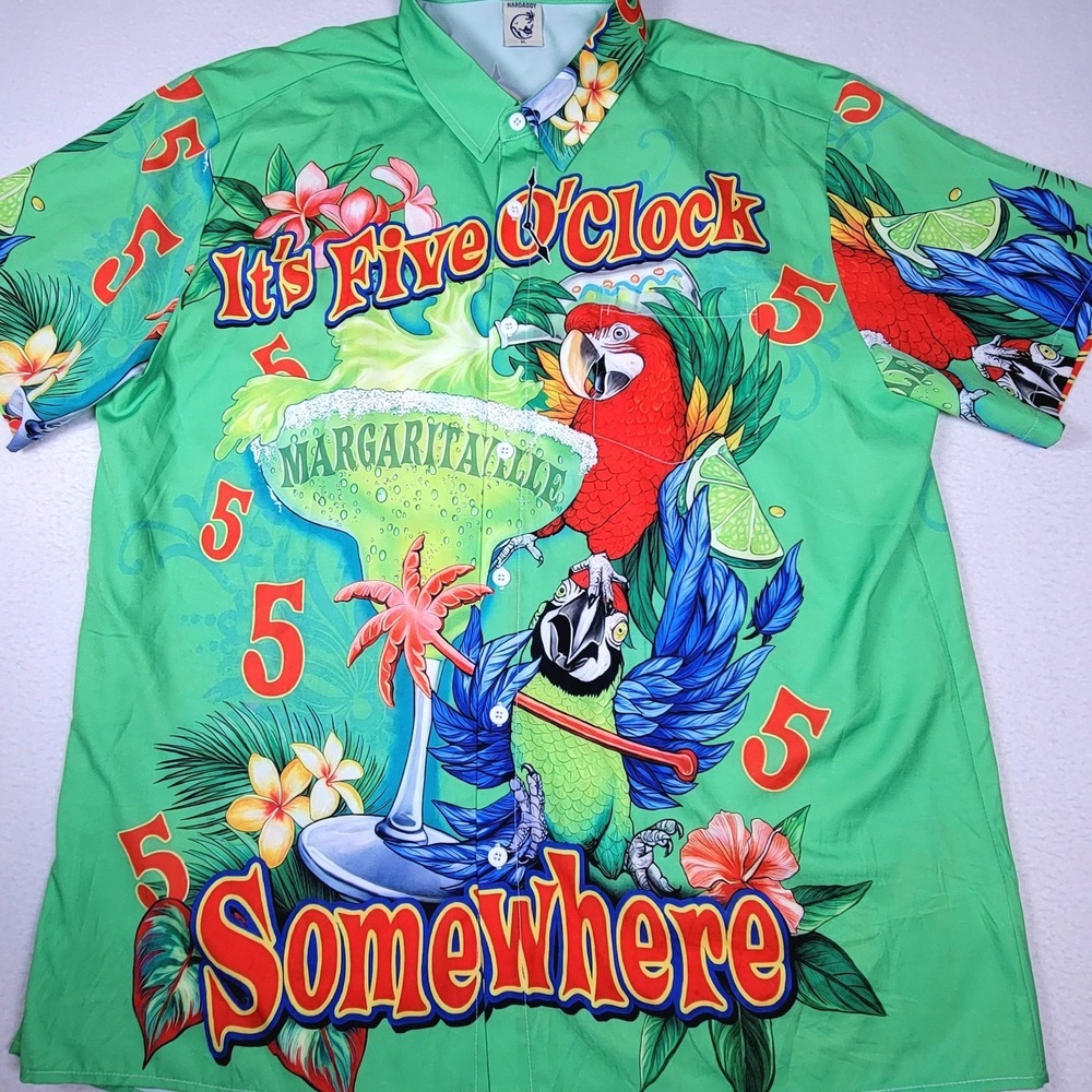 Hardaddy Mens XL It's‎ Five O'Clock Somewhere Margaritaville Short Sleeve XL